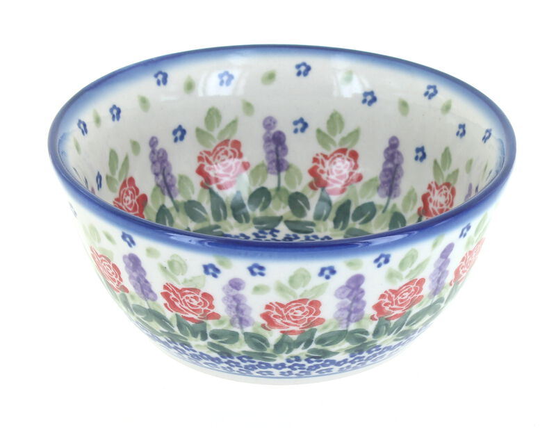 Blue Rose Polish Pottery Roses Are Red Cereal/Soup Bowl