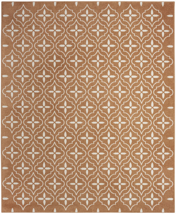 HomeRoots 6' X 9' Copper Geometric Indoor Outdoor Area Rug