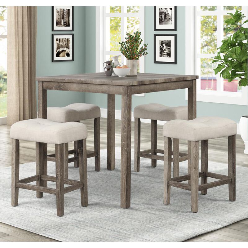 Vitalita 5-piece Antique Natural Oak Rectangular Dinette Set