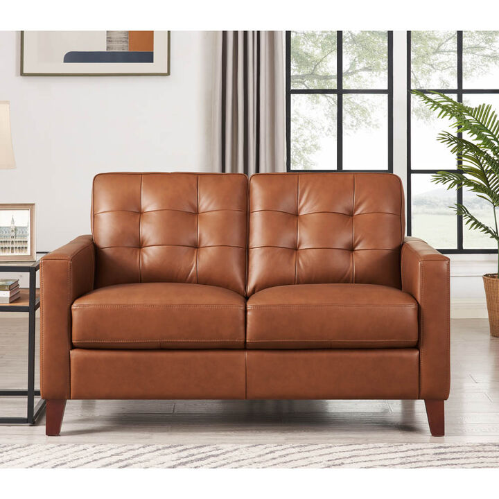 Aiden Top Grain Leather Loveseat