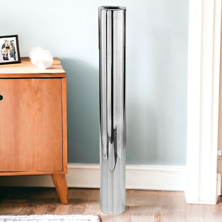 Sleek Aluminum Cylinder Vase – Tabletop Decorative Vase for Centerpieces and Floral Arrangements