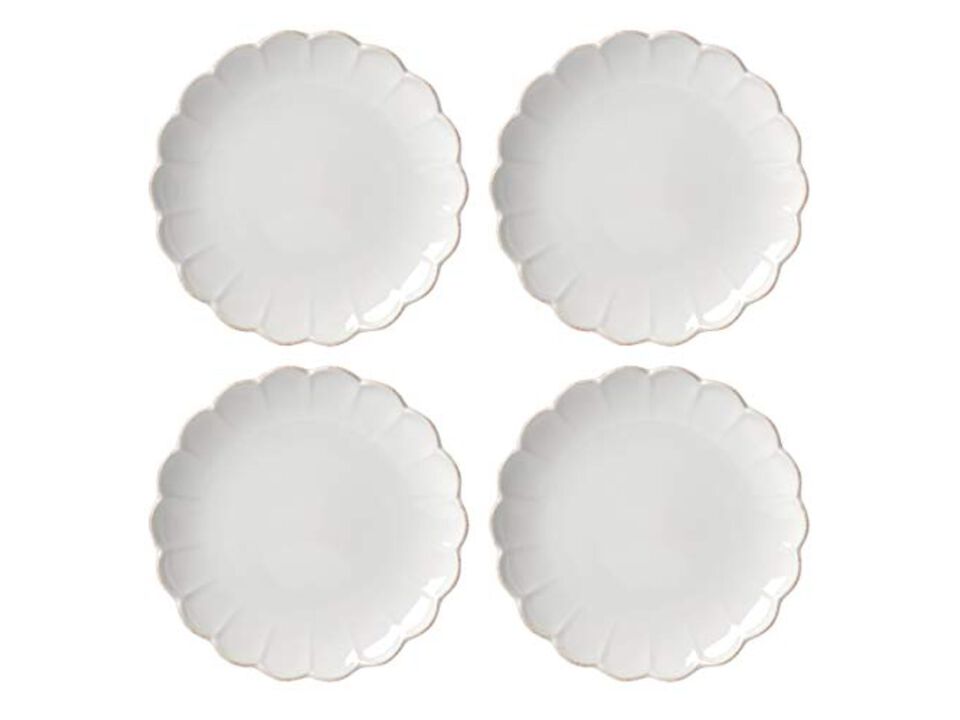 Lenox French Perle Scallop 4-Piece Accent Plate Set, 4.60 LB, White
