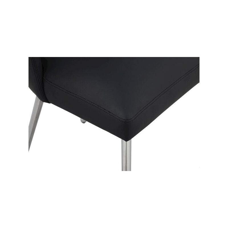 Meridian Furniture Logan Black Vegan Leather Dining Chair, Set of 2