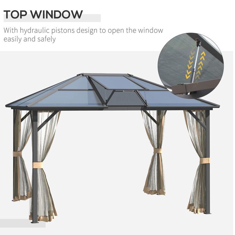 Hivvago 10' x 12' Gazebo Canopy with Netting image number 3