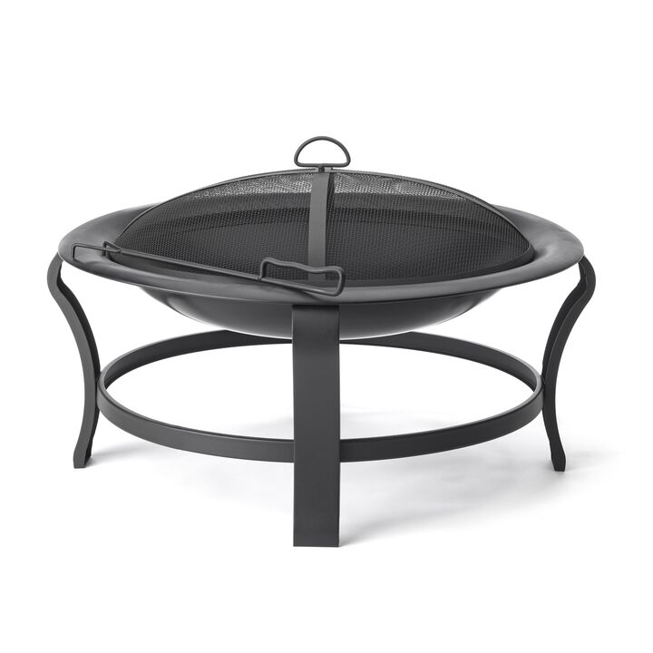 Steel Round Wood Burning Fire Pit for Patio and Backyard