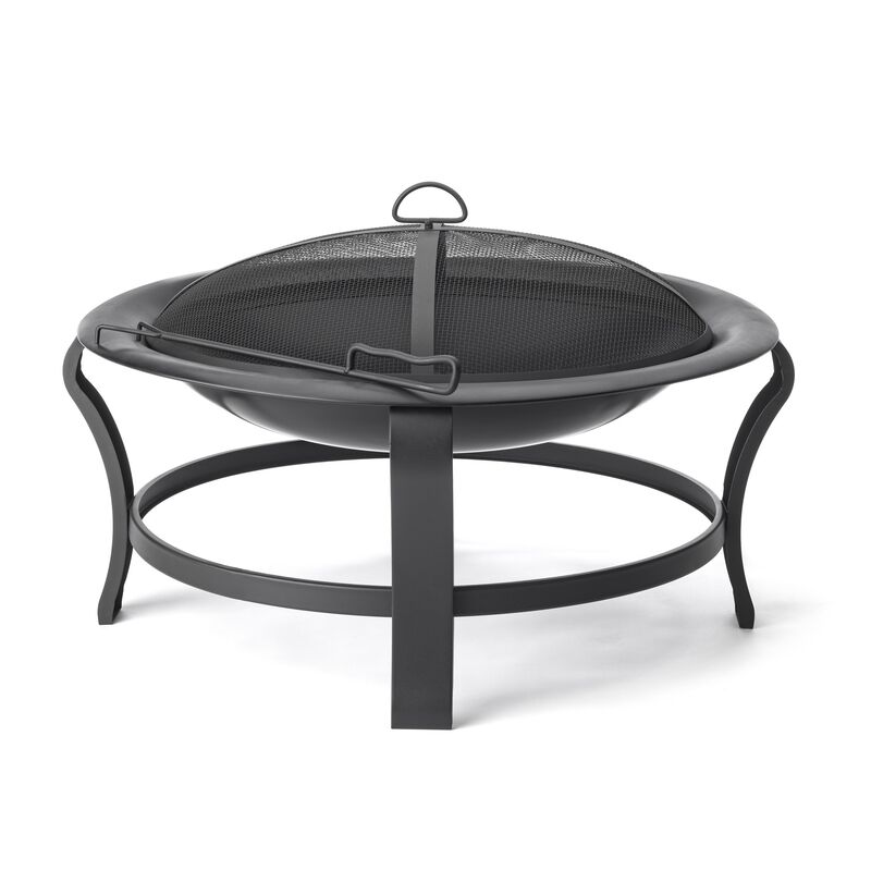 Steel Round Wood Burning Fire Pit for Patio and Backyard