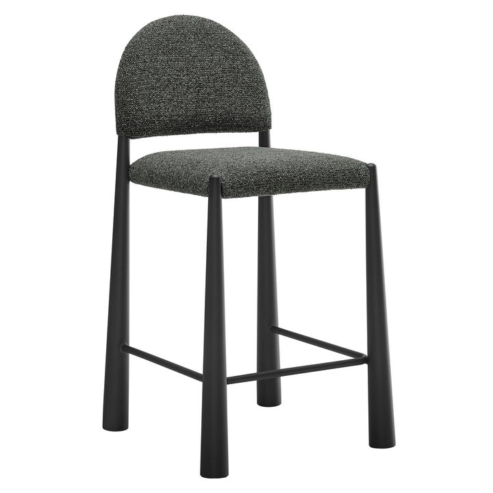 Modway Hayley Mid Century Modern Counter Stool in Black Anthracite