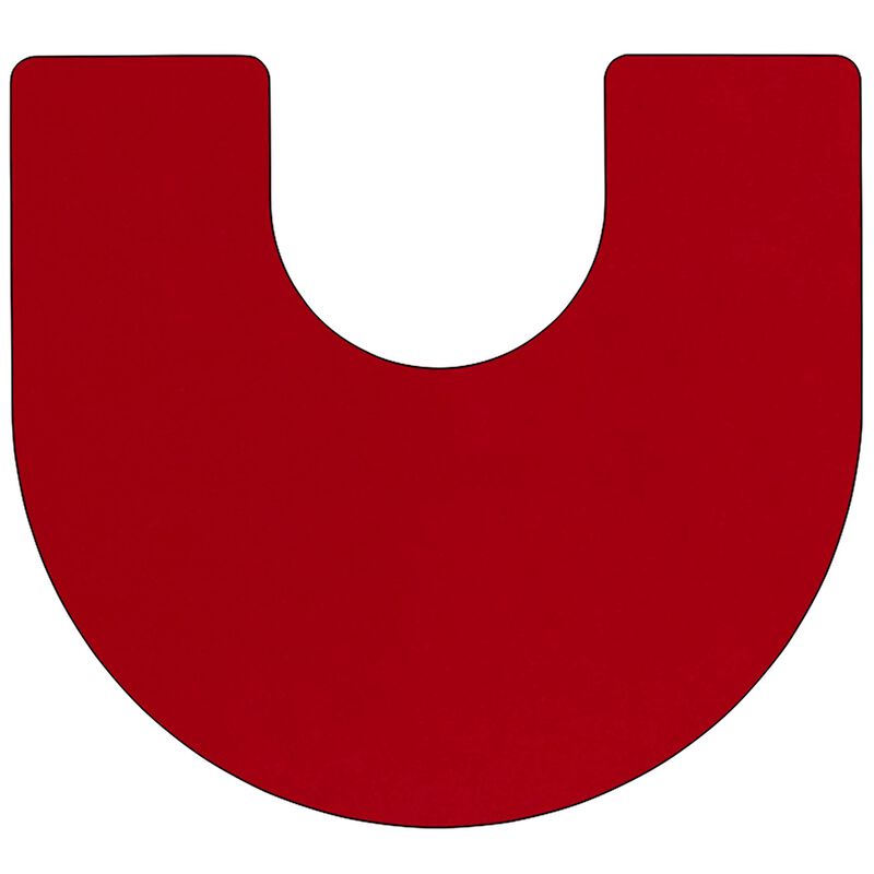 Flash Furniture Wren Mobile 60''W x 66''L Horseshoe Red Thermal Laminate Activity Table - Standard Height Adjustable Legs image number 2