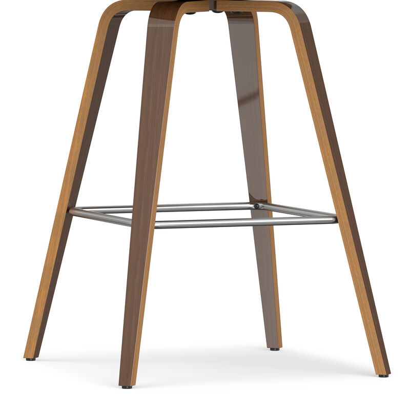 Randolph Mid-Century Modern 28 inch Bentwood Counter/ Bar Height Stool (Set of 2) in Deep Tan Vegan Faux Leather