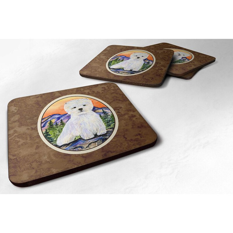Caroline's Treasures SS8159FC Westie Foam Coasters (Set of 4), 3.5 H x 3.5 W, Multicolor image number 0