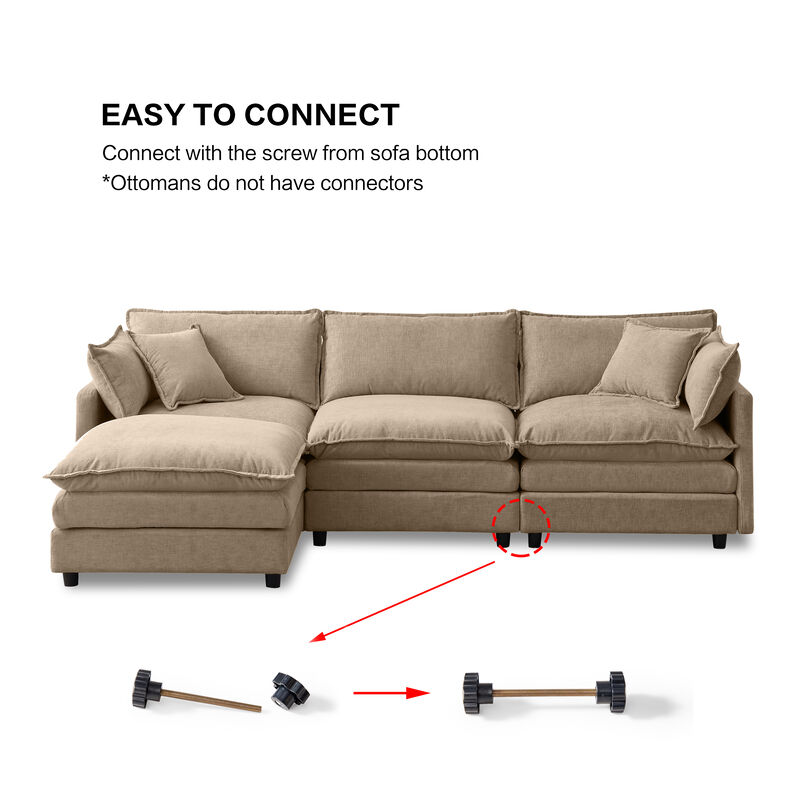 Vulwab 105" Modular Sectional Couch image number 5