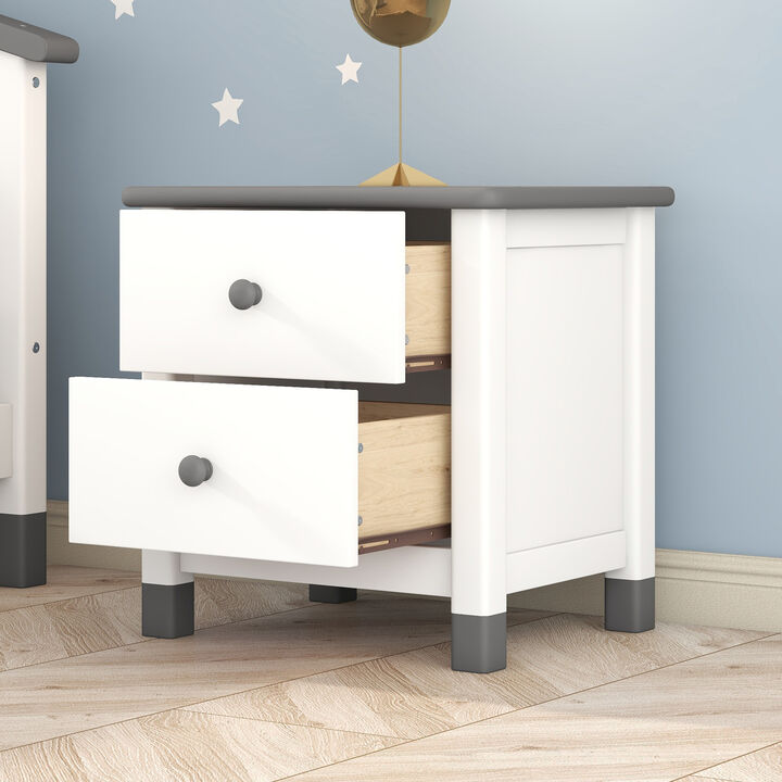 Merax Nightstand with 2 Drawers for Kids' Room