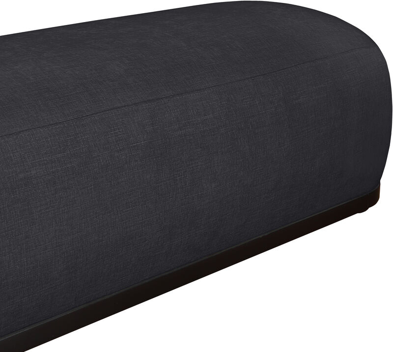 Meridian Furniture Calum Black Chenille Fabric Bench