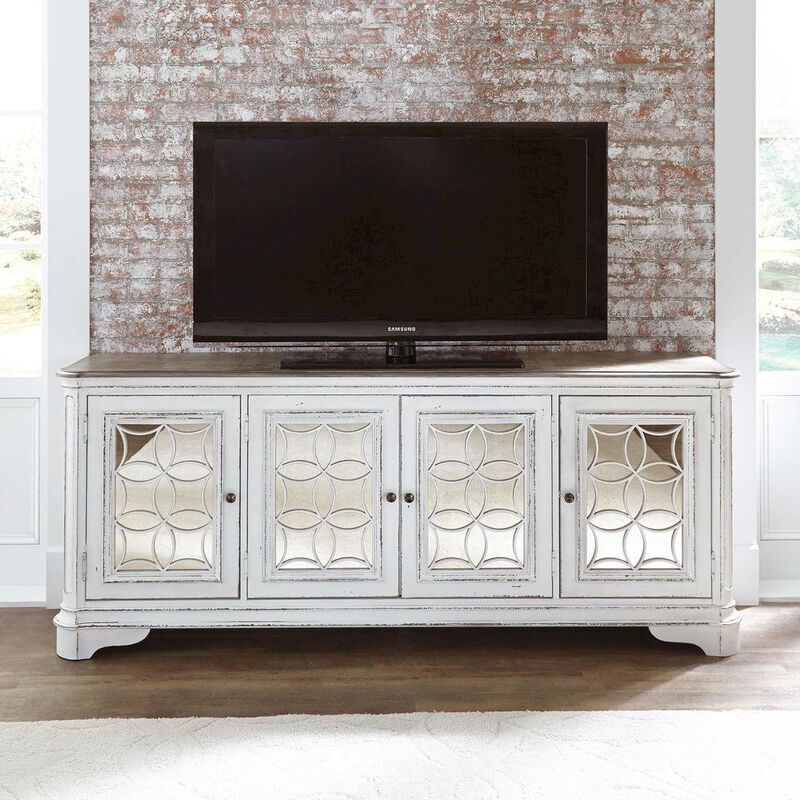 Liberty Furniture Magnolia Manor TV Console in Antique White image number 4