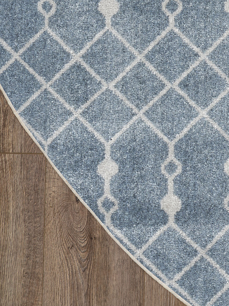 Astra Machine Washable ASW10 Blue 7'10" Round Rug