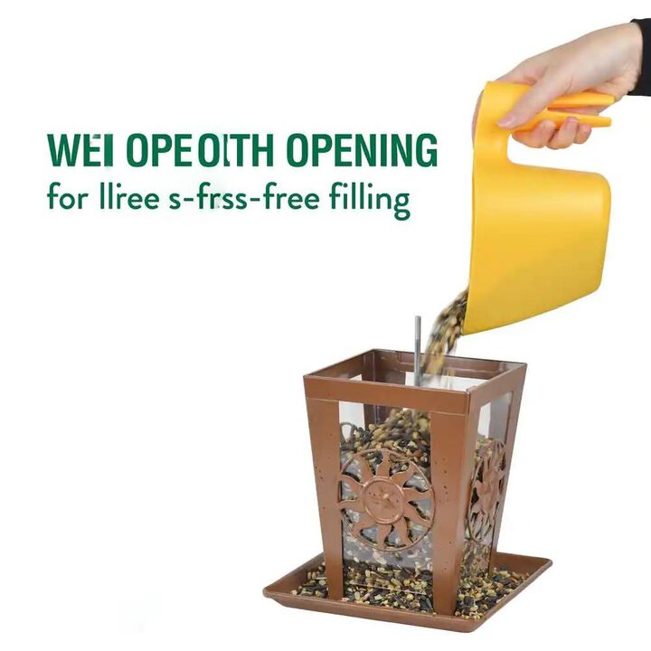 Four-Wide Perch Lantern Style Bird Feeder &ndash; Heavy Duty Design for Backyard Birds