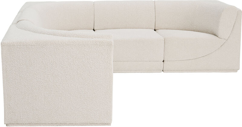 Meridian Furniture Ollie Cream Boucle Fabric Modular Sectional