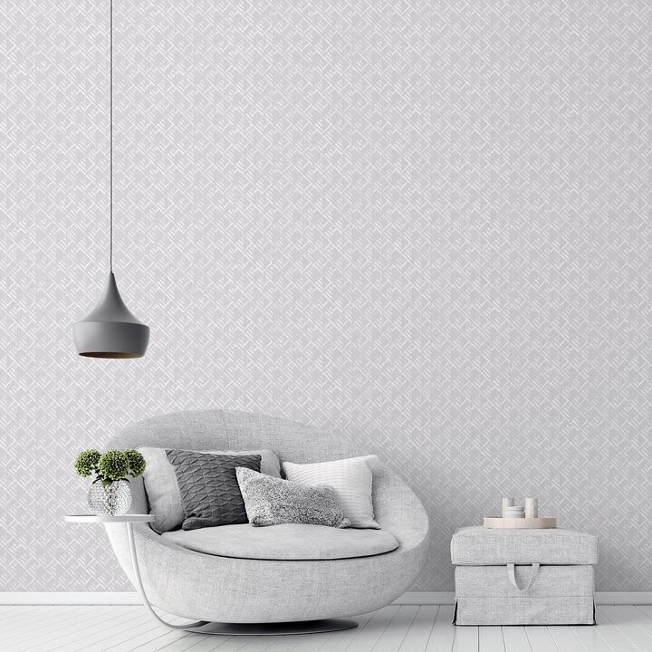 Texstyle Block Flock Silver Grey Wallpaper G56578