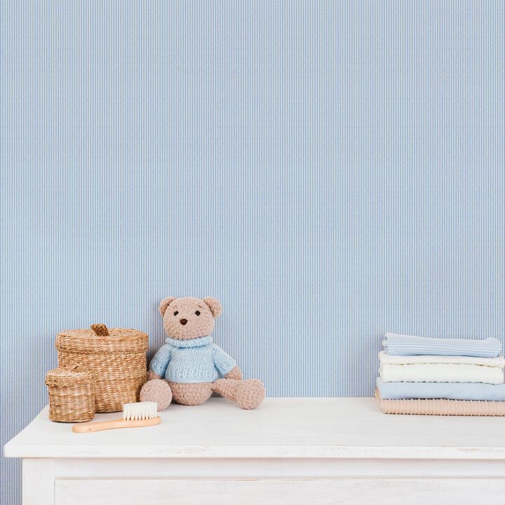 Bambino Tiny Stripes Blue Wallpaper 292-2