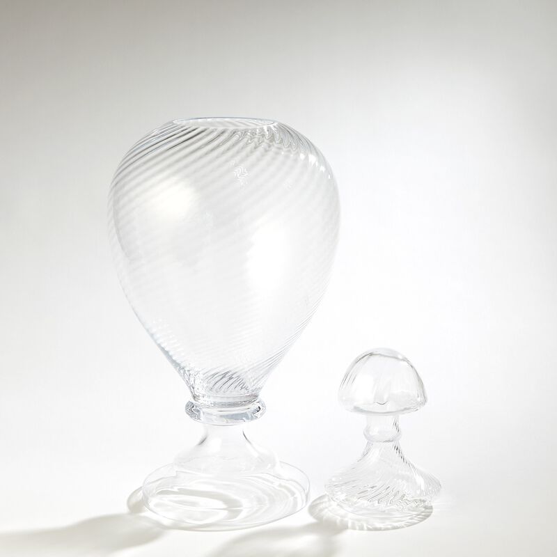 Spiraled Glass Lidded Jar