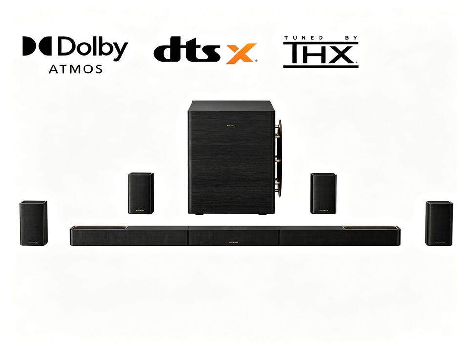 ULTIMEA Skywave X series 9.2.6 THX-Tuned Wireless Surround Sound System w/Dolby Atmos & DTS:X,Dual 10"Subwoofers,2000W Peak Power,8K Pass-Through