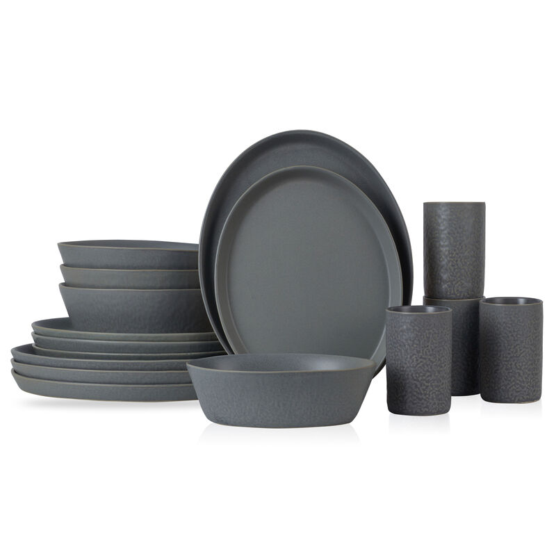 Stone by Mercer Project Katachi Stoneware 16 Piece Dinnerware Set