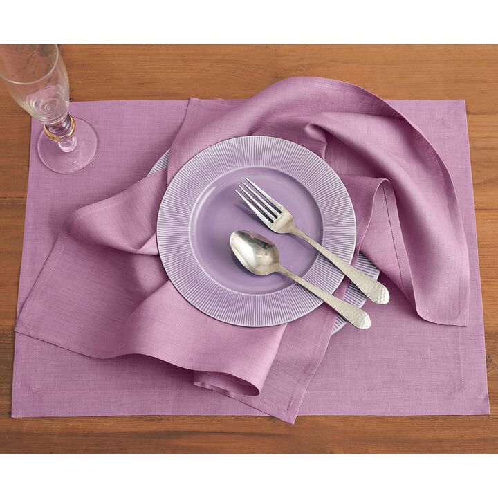 Solino Home 100% Pure Linen Placemats 14 x 19 Inch Set of 4 - Fete