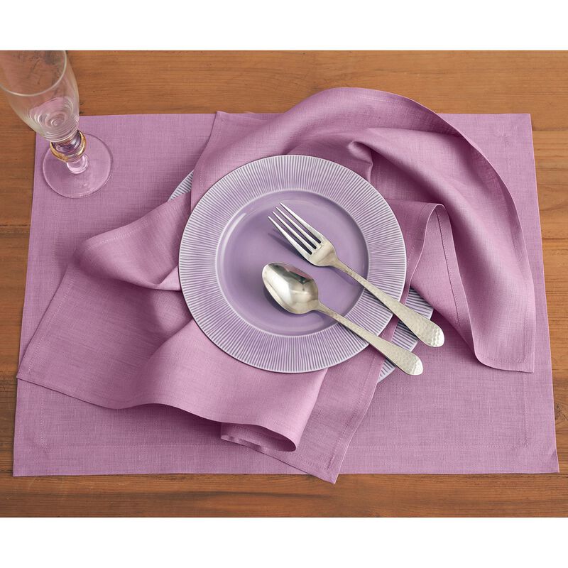 Solino Home 100% Pure Linen Placemats 14 x 19 Inch Set of 4 - Fete