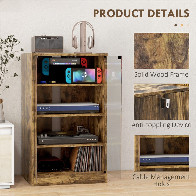 Storage Cabinet with Glass Display &ndash; Multi-Purpose Organizer for Home & Office image number 5