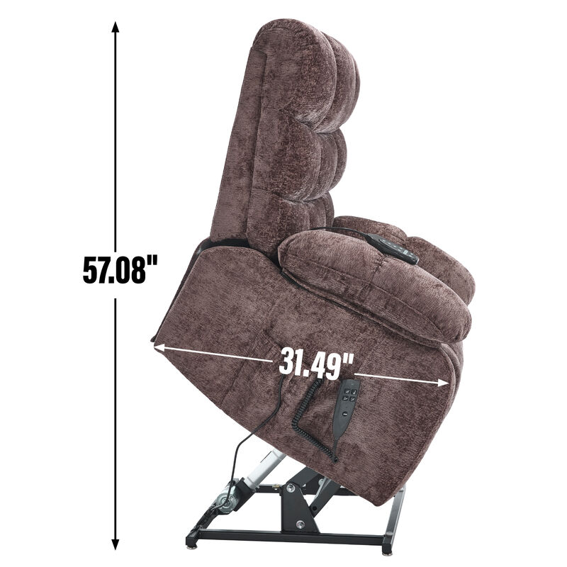Heavy-Duty Lift Recliner Chair with Power-Remote, Heat & Massage
