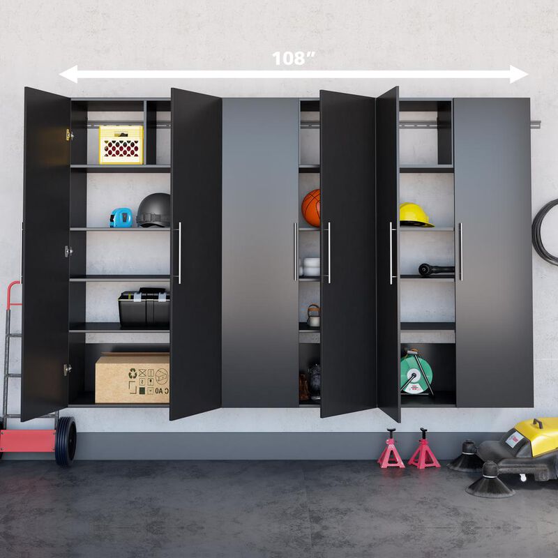 Prepac Black HangUps 108 Storage Cabinet Set E - 3pc