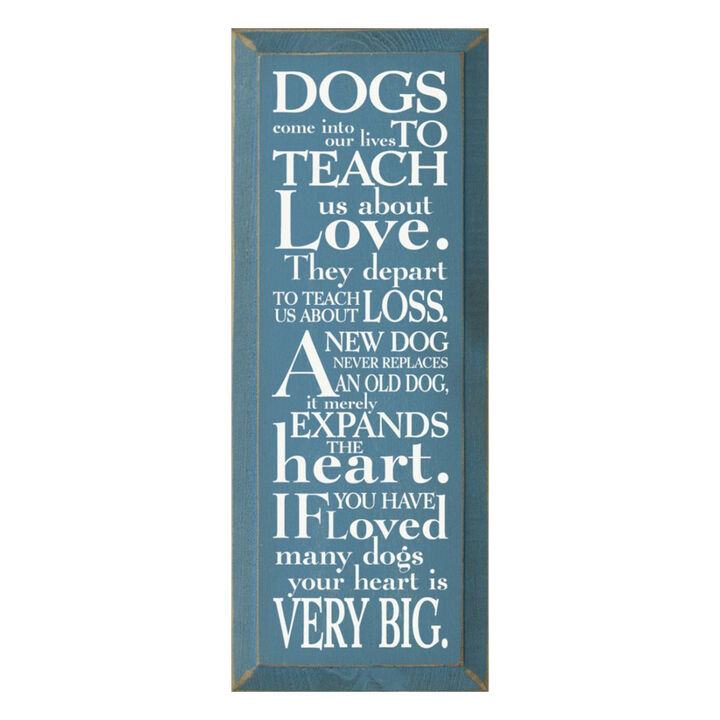 Pet Lover Wood Sign Dogs Teach Us About Love Inspirational Wall Hanging