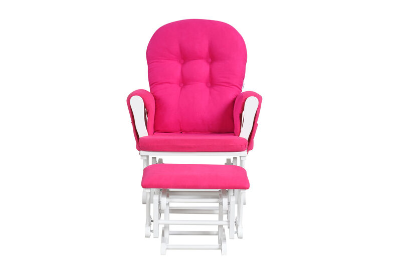 Glider Chair with Ottoman, Detachable Cushion & Padded Armrests image number 2