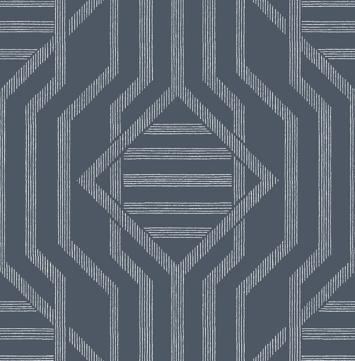 Essex Navy Geometric Wallpaper