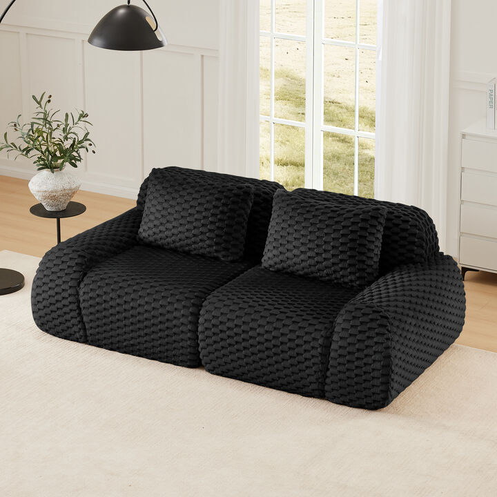 Merax Minimalist Modular Loveseats with Flannelette Fabric  Ergonomic Comfort