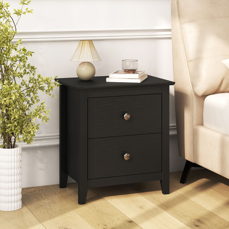 Minimalist Nightstand with 2 Drawers &ndash; Ideal for Compact Bedrooms