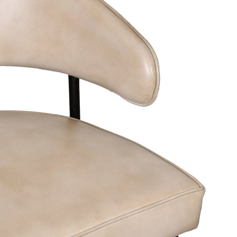 Barrett Genuine Leather Counter Chair in Stone