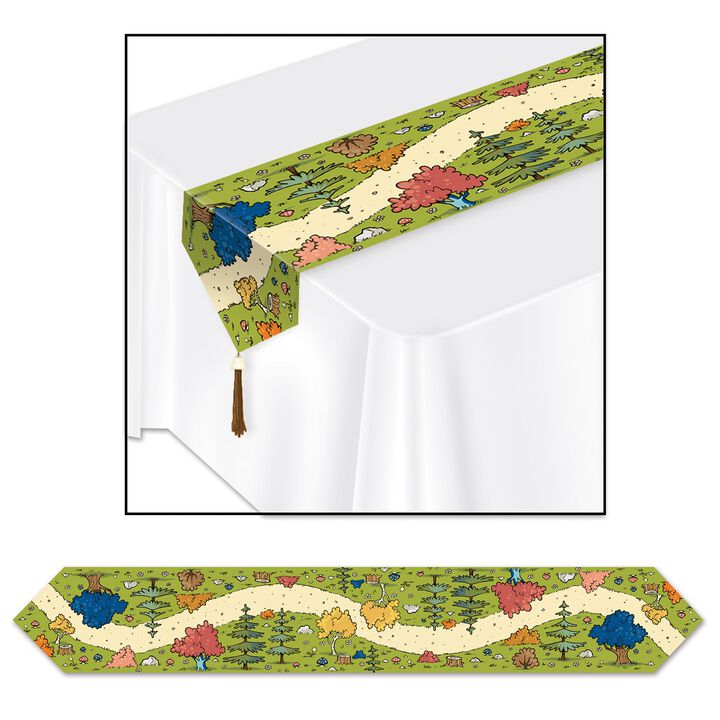 Club Pack of 12 Green Woodland Friends Table Runners 6'