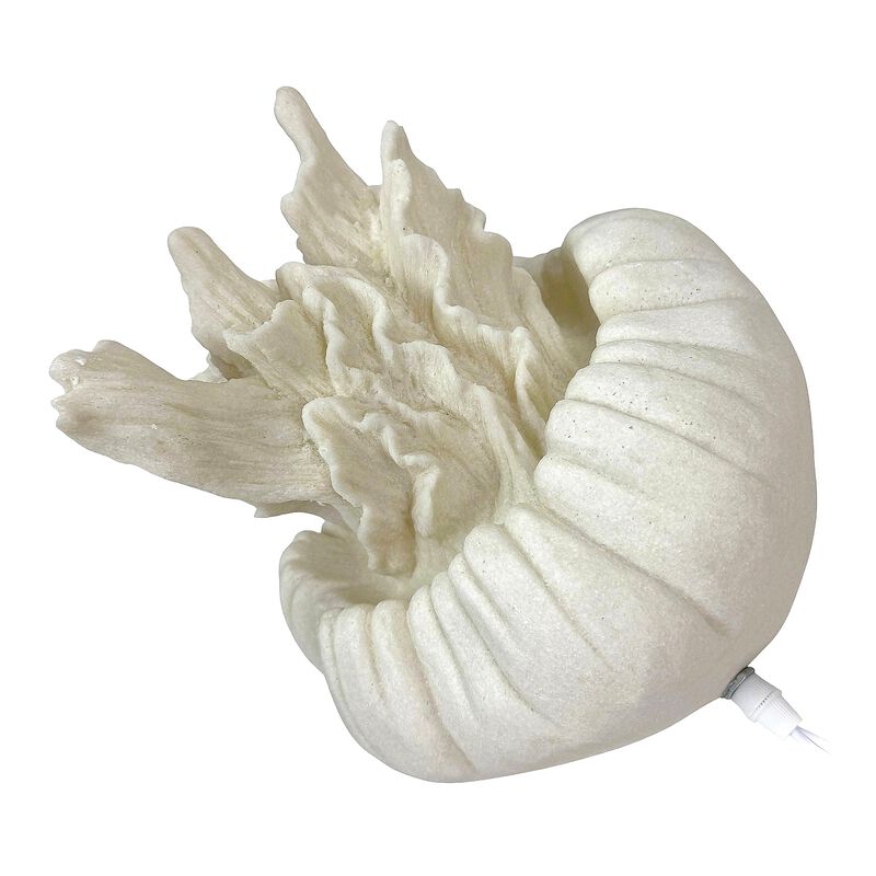 Jellyfish Table Lamp Matte White Resin Coastal Accent Light 10 In Tall image number 5