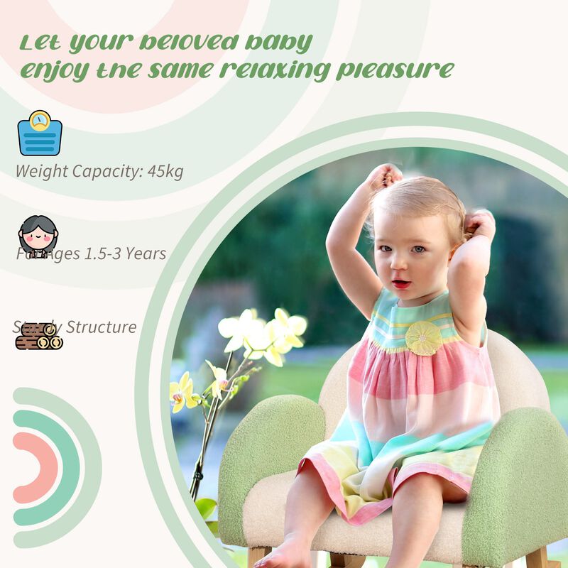 Rocking Toddle Sofa Chair for Nursery Kindergarten Playroom Bedroom - Gray