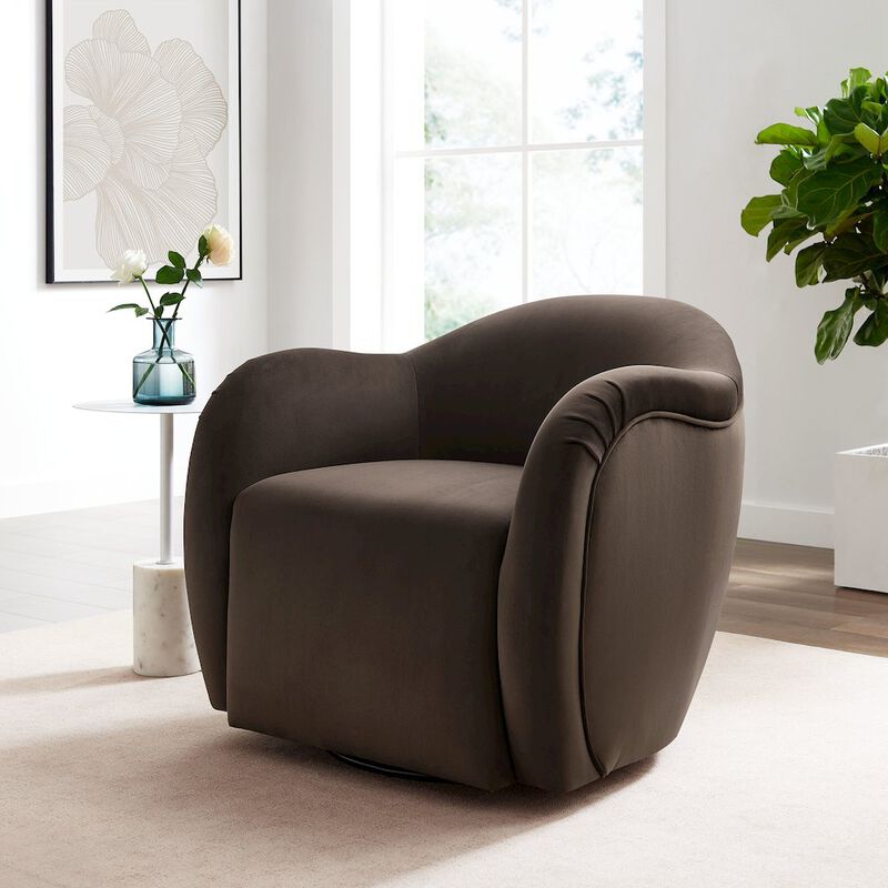 Compose Performance Velvet Swivel Armchair image number 7