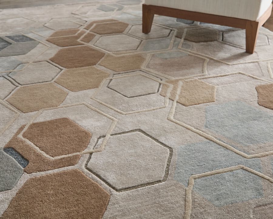 Maridian 8A72F Beige/Brown 5' x 8' Rug