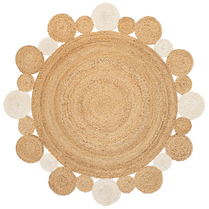 Ayana Two Tone Jute Hippy Round Area Rug