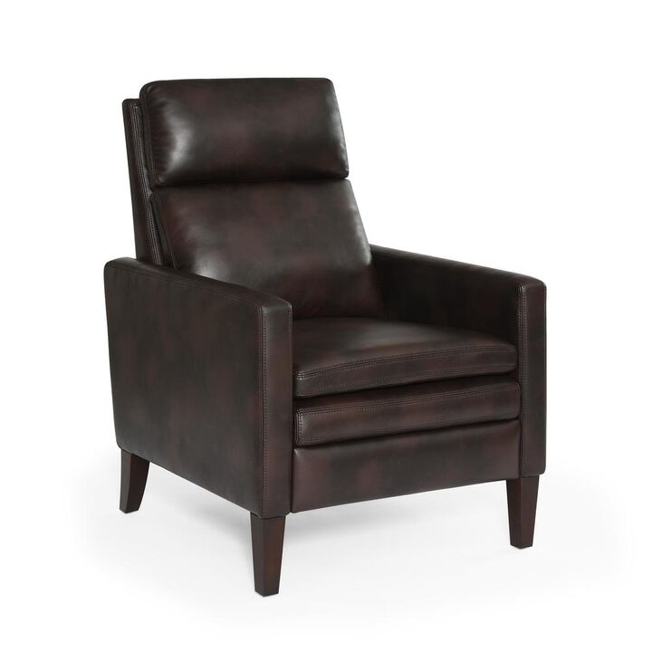 Comfort Pointe Vicente Burnished Brown Faux Leather Push Back Recliner