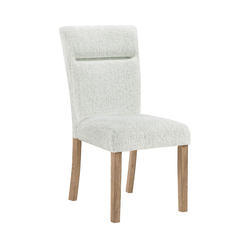 Light Grey Upholstered Dining Chairs Set of 2 image number 3