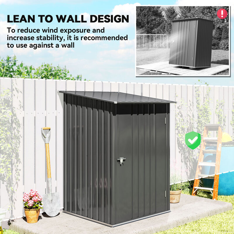 Hivvago Small Lockable Outdoor Tool Shed image number 5