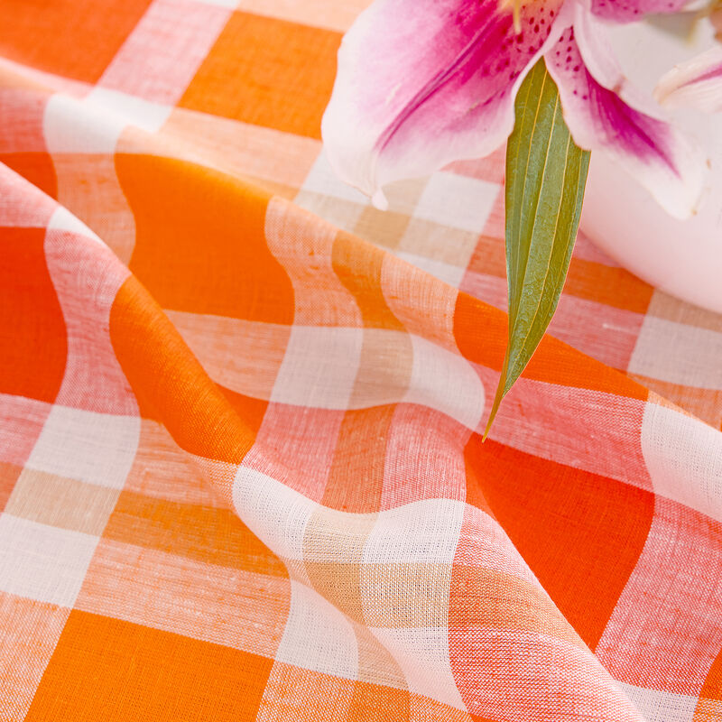 Solino Home 100% Pure Linen Dinner Napkins 20 x 20 Inch Set of 4 - Fall Buffalo Check