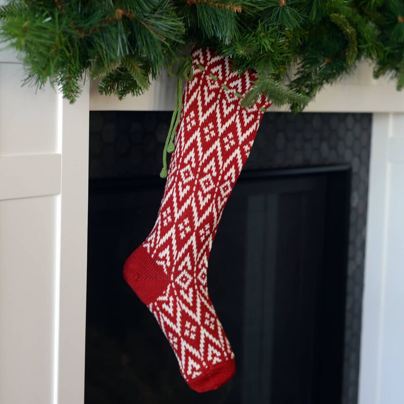 Red Patterned Stocking image number 1