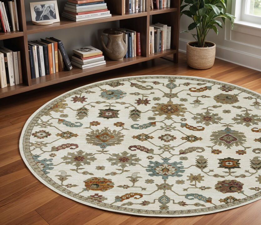 HomeRoots Oriental Round Rug