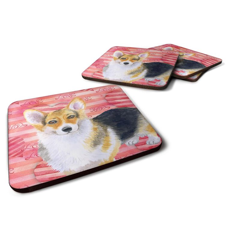 Caroline's Treasures Pembroke Corgi Love Decorative coasters, Multicolor